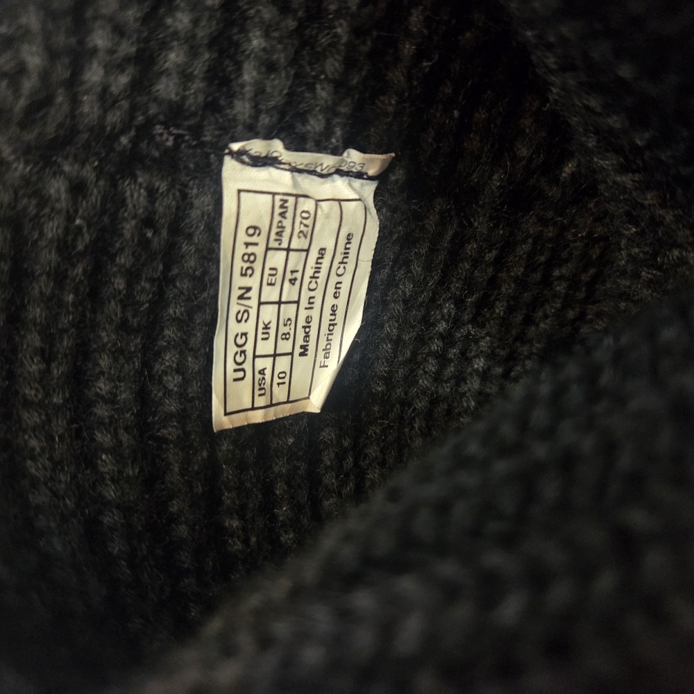 Black Knit Ugg  Button Boots - Picture 6 of 6